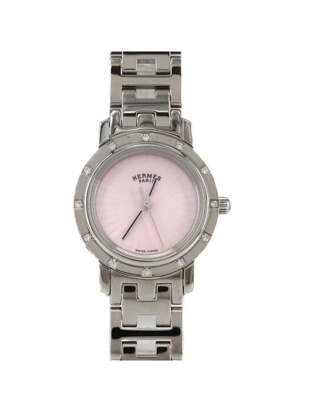 Hermes Clipper Nacre SS Quartz Watch